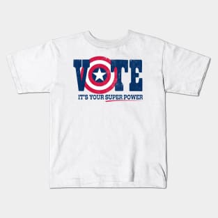 Vote: It's Your Superpower - Worn Kids T-Shirt